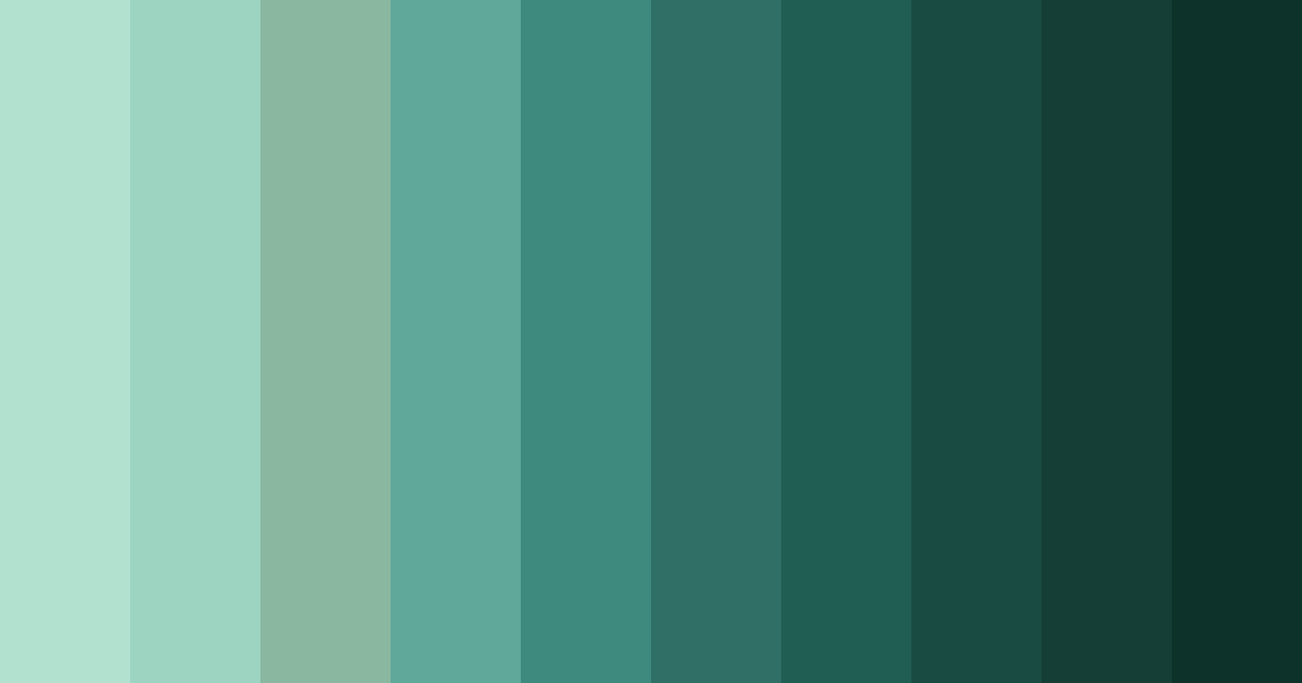 Download shades of mint green color palette PNG image (landscape)