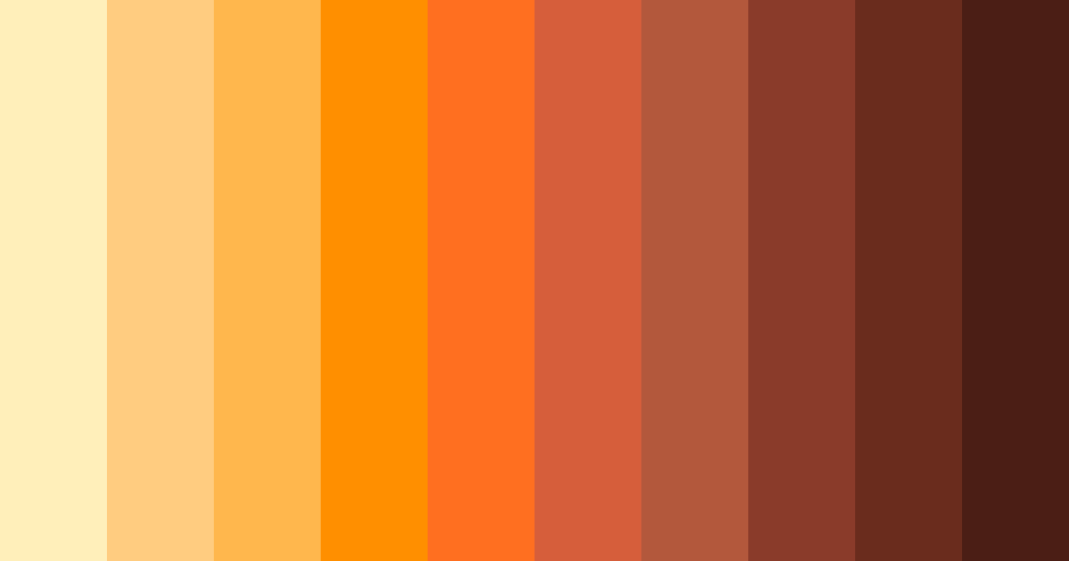 Download warm shades of orange color palette PNG image (landscape)