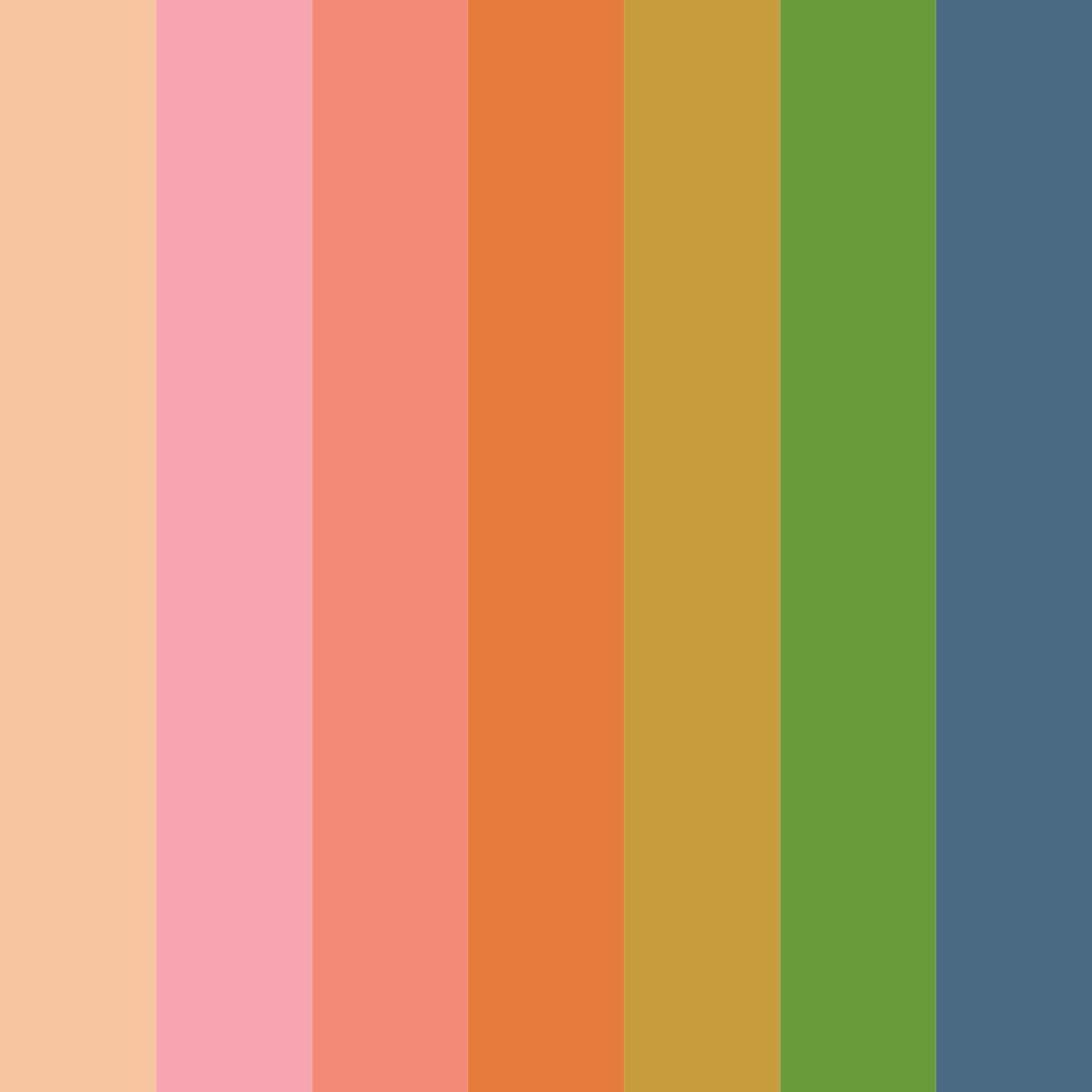 Download rainbow hues color palette PNG image (square)