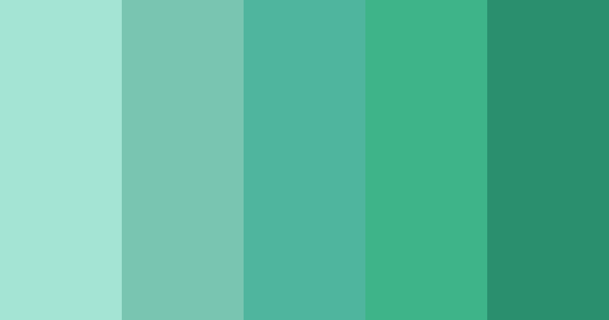 Download shades of teal color palette PNG image (landscape)