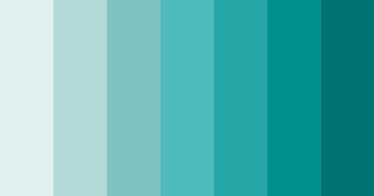 Download shades of teal color palette PNG image (landscape)