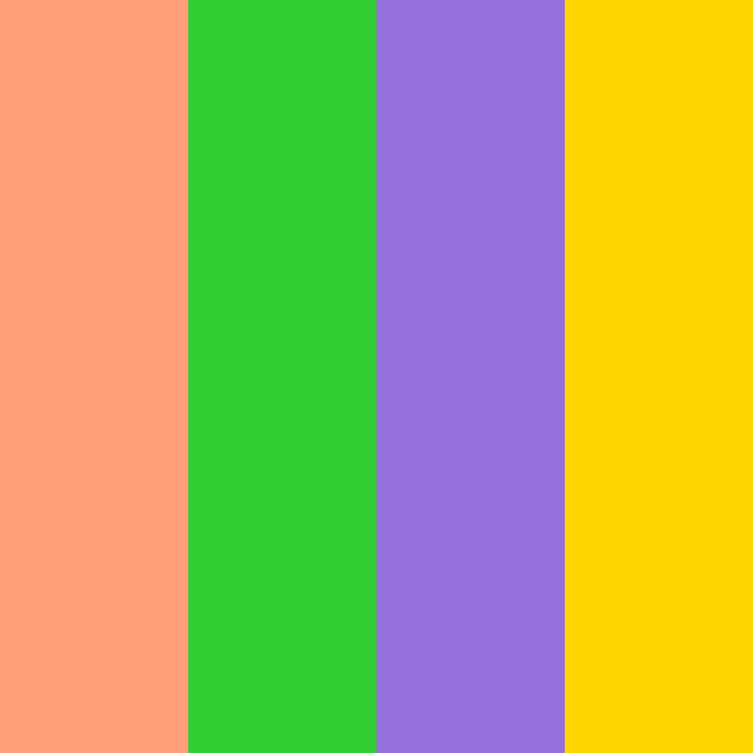 Download coral lime lavender gold color palette PNG image (square)