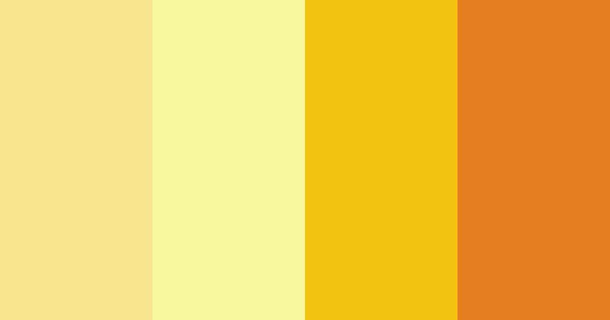 Download yellow shades color palette PNG image (landscape)