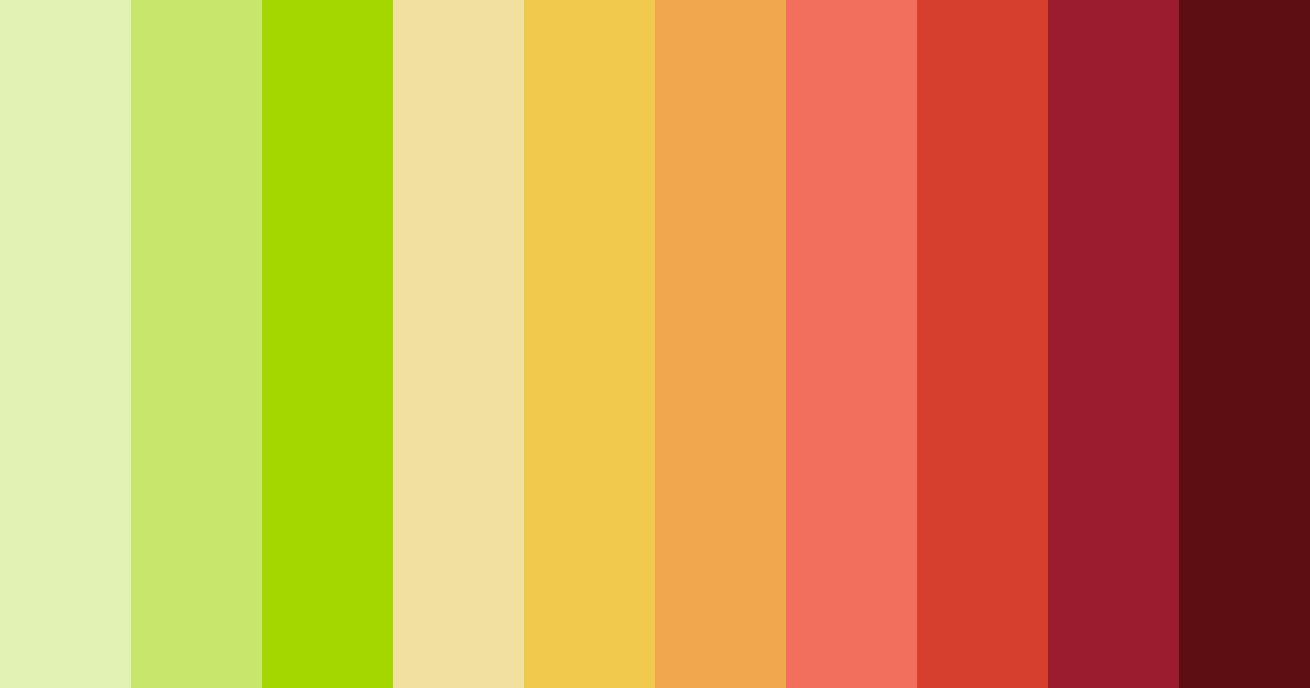 Vibrant Green and Yellow Red Color Palette - Hex Codes & PNG Download