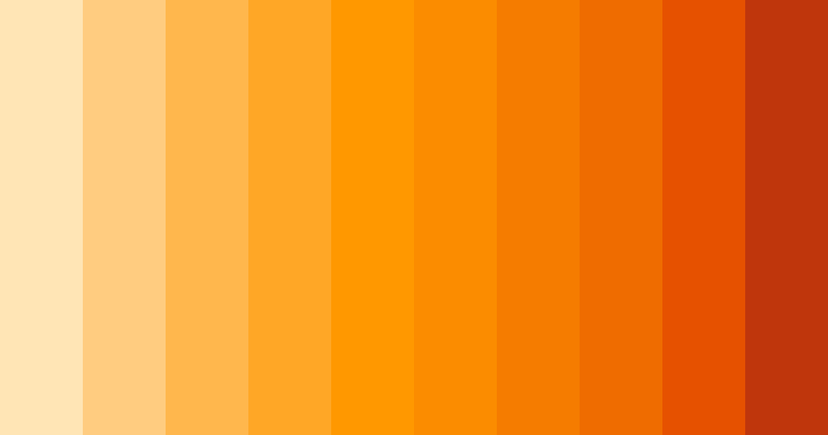 Download shades of orange color palette PNG image (landscape)