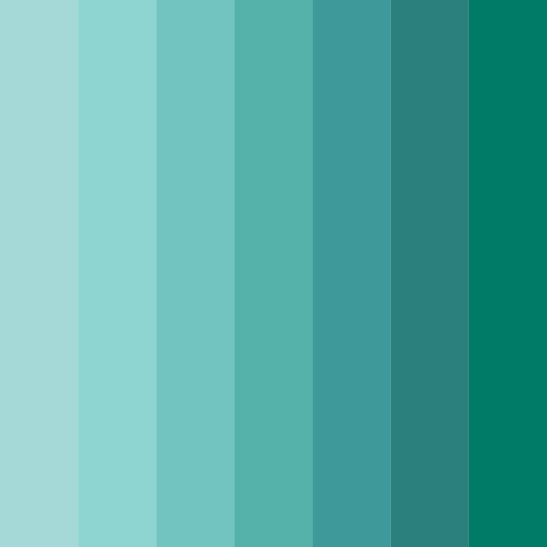 Download shades of teal color palette PNG image (square)