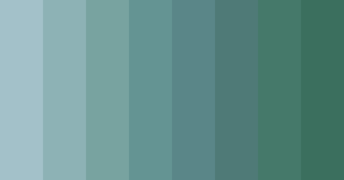 Download teal shades color palette PNG image (landscape)