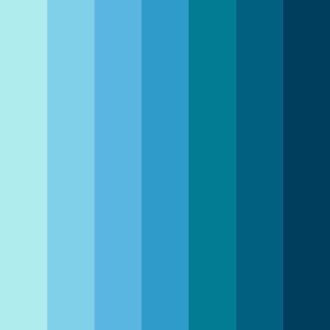 Download blue ocean shades color palette PNG image (square)