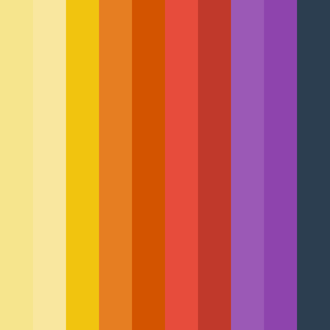 Download sunset symphony color palette PNG image (square)