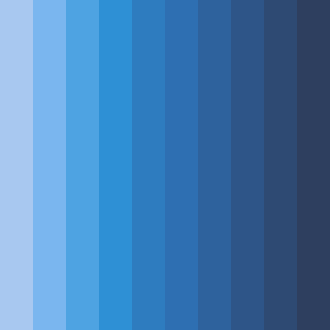 Download shades of blue color palette PNG image (square)