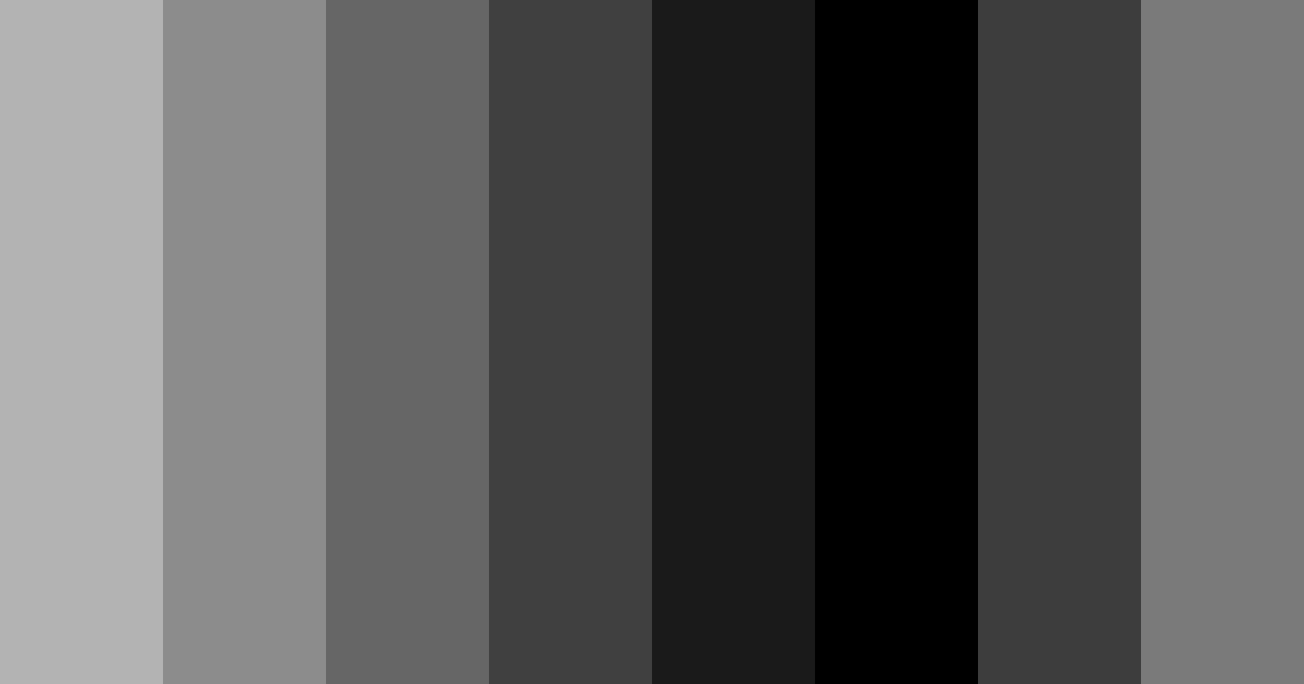 Download shades of black color palette PNG image (landscape)