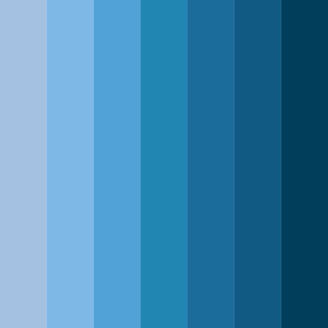 Download shades of blue color palette PNG image (square)