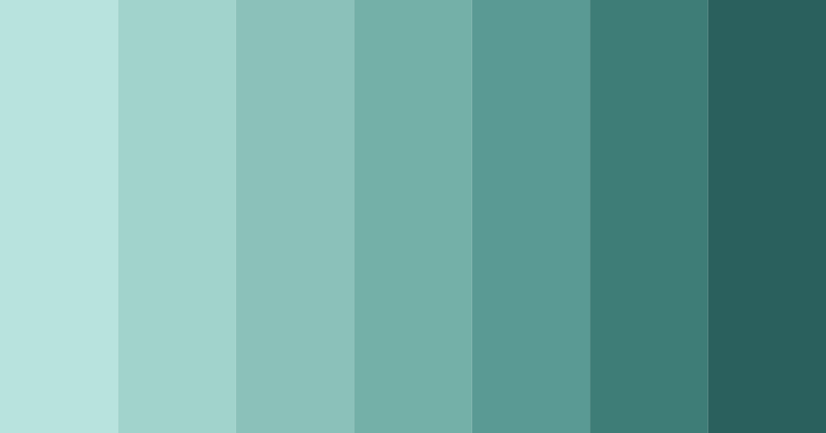 Download teal shades color palette PNG image (landscape)