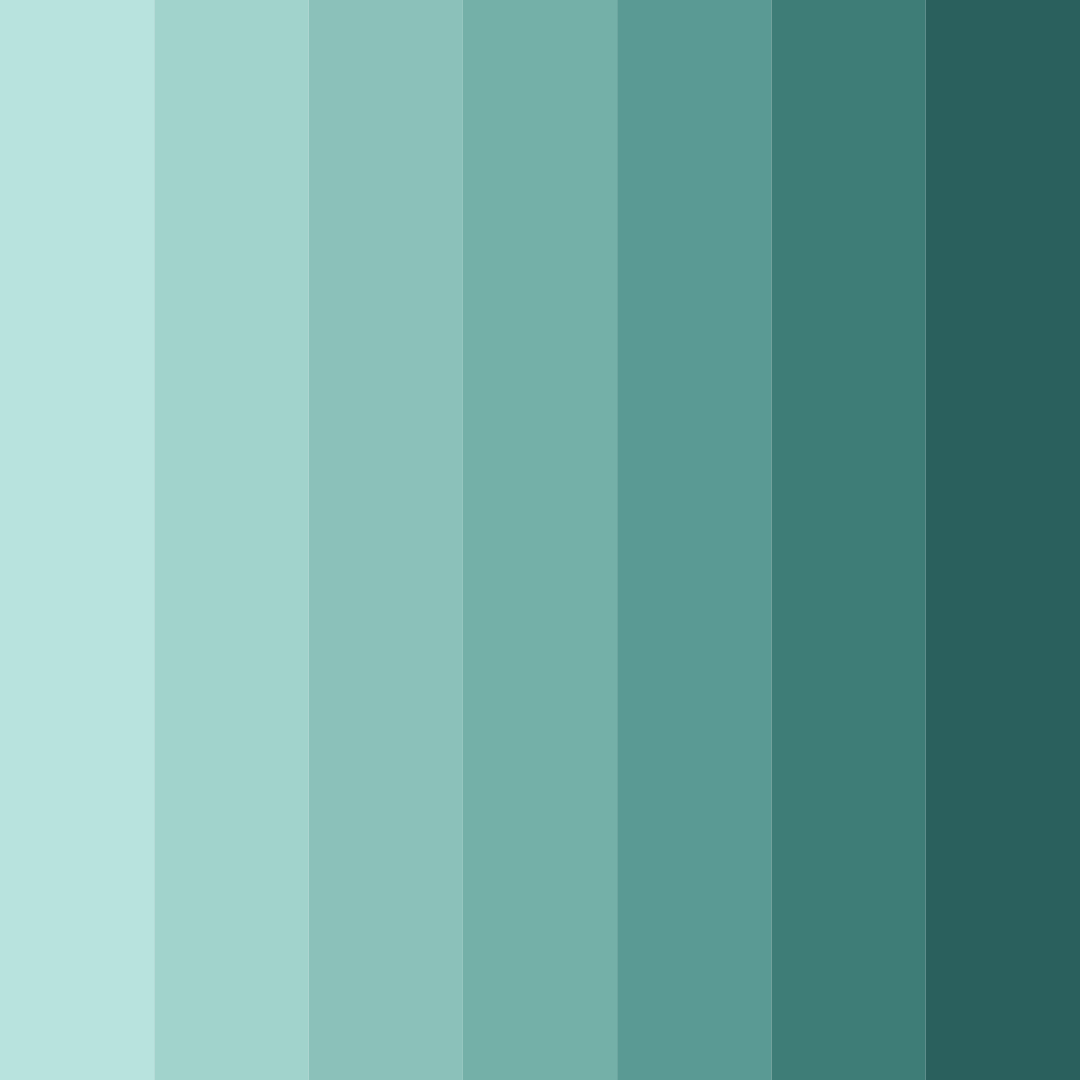 Download teal shades color palette PNG image (square)