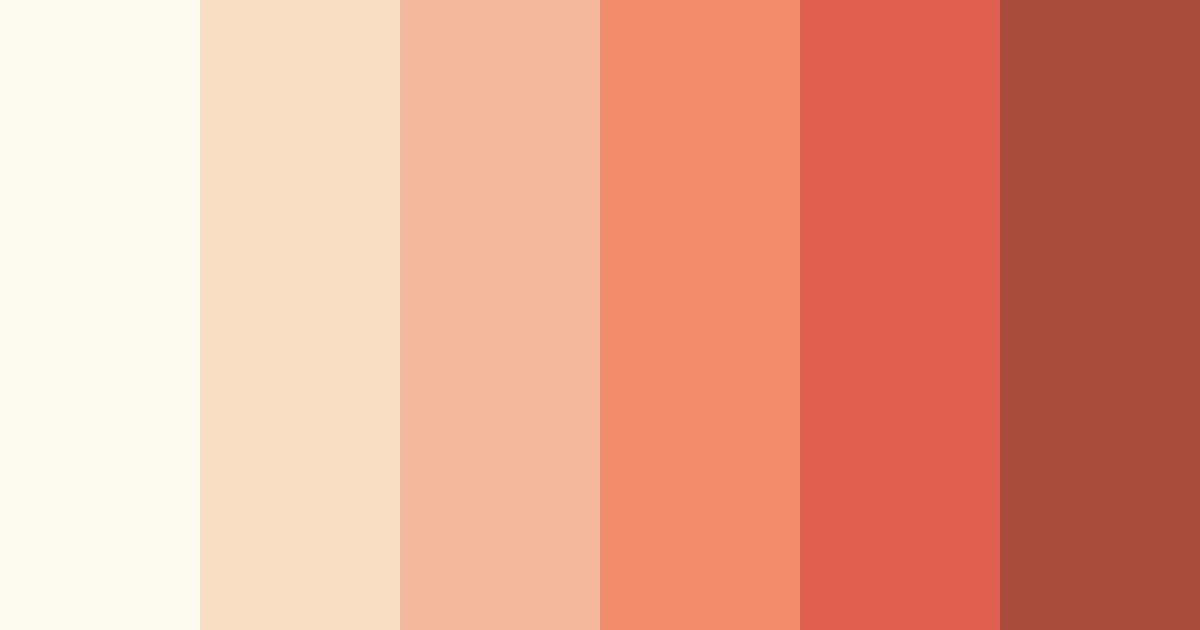 Download peachy shades color palette PNG image (landscape)