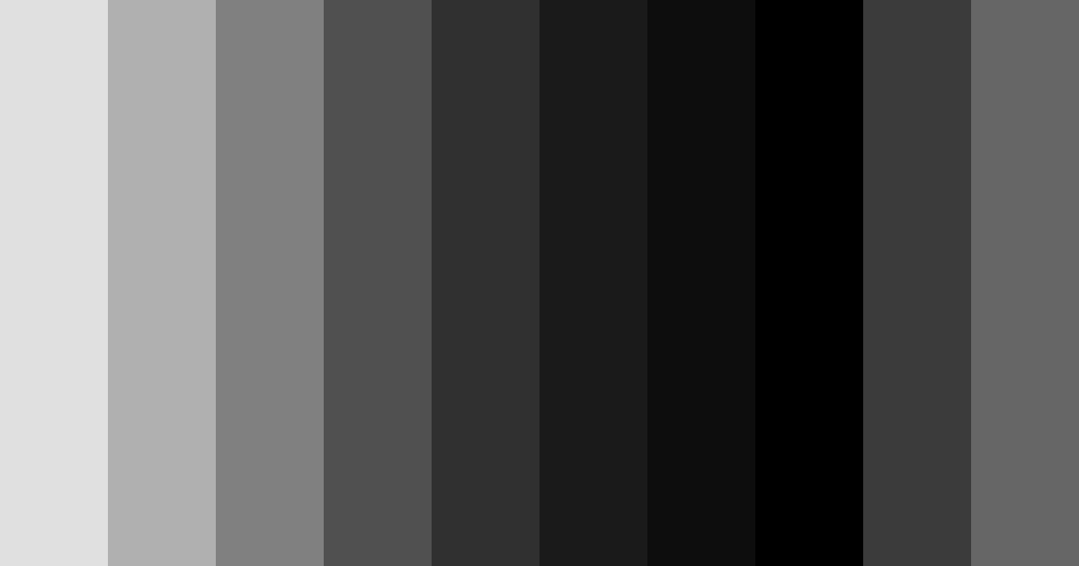 Download shades of black color palette PNG image (landscape)