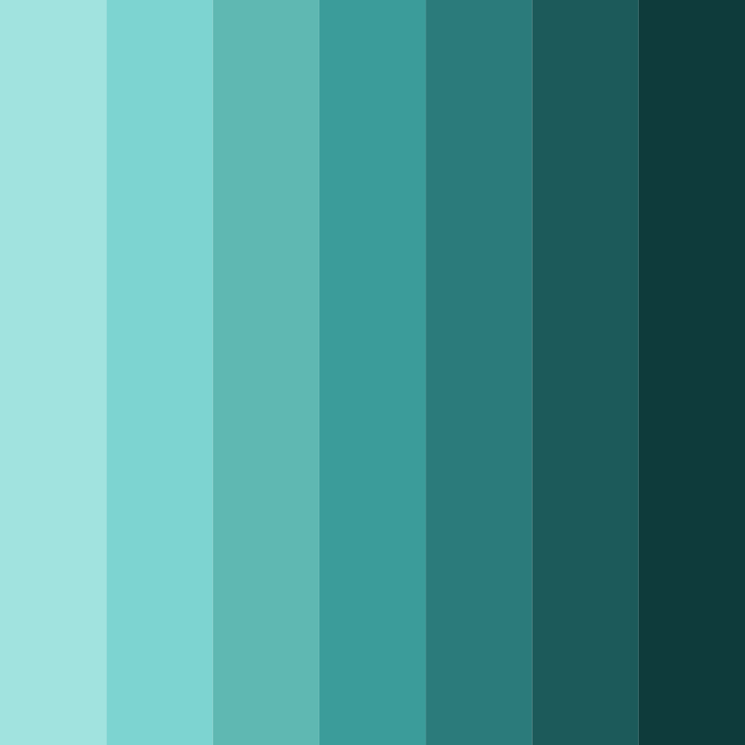 Download teal shades color palette PNG image (square)