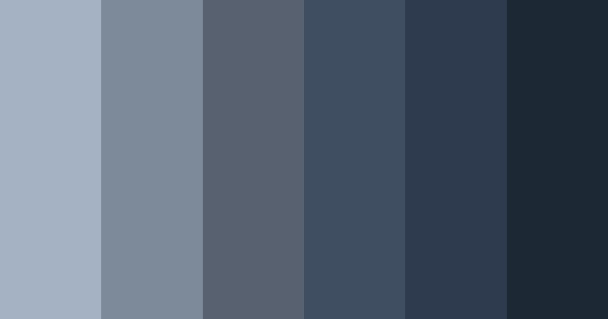 Stormy Blue Color Palette - Hex Codes & PNG Download