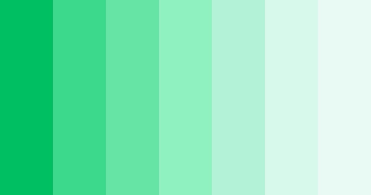 Download shades of green color palette PNG image (landscape)