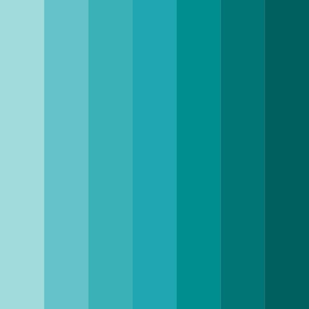 Download shades of teal color palette PNG image (square)