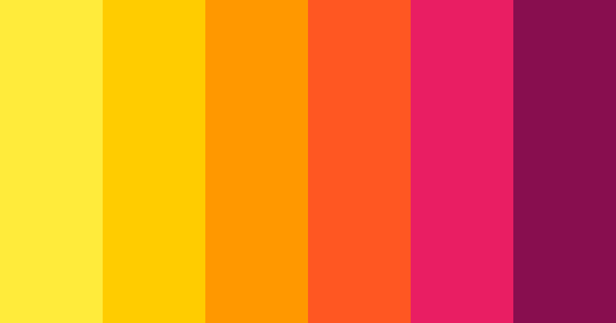 Sunset Symphony Color Palette - Hex Codes & PNG Download