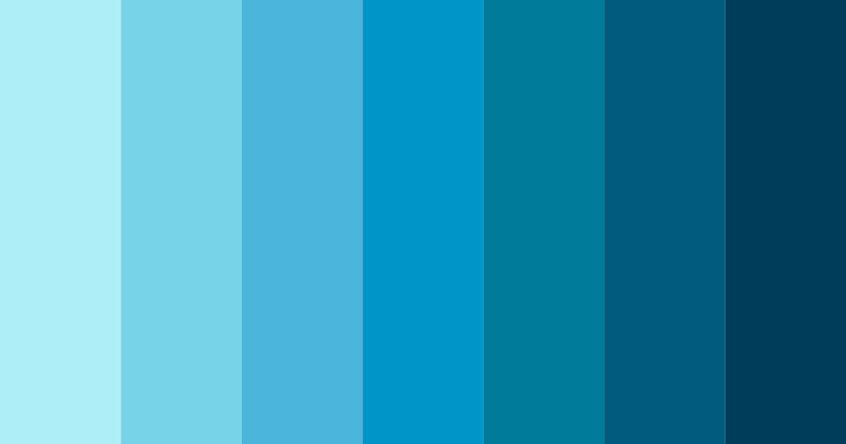 Download shades of blue ocean color palette PNG image (landscape)