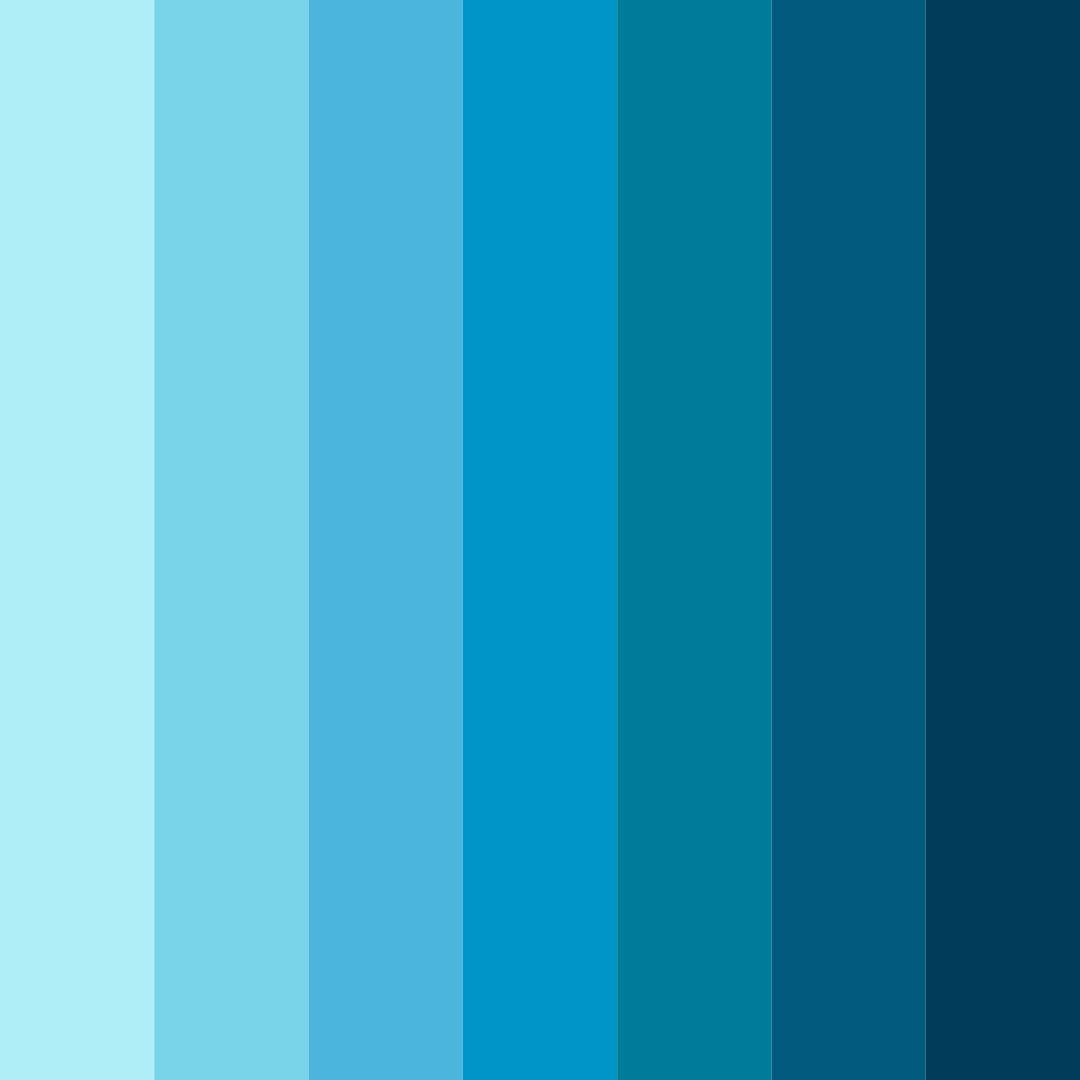 Download shades of blue ocean color palette PNG image (square)