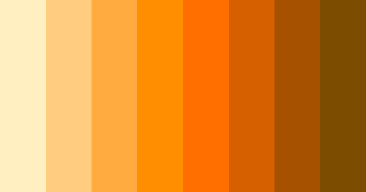 Warm Orange Color Palette - Hex Codes & PNG Download