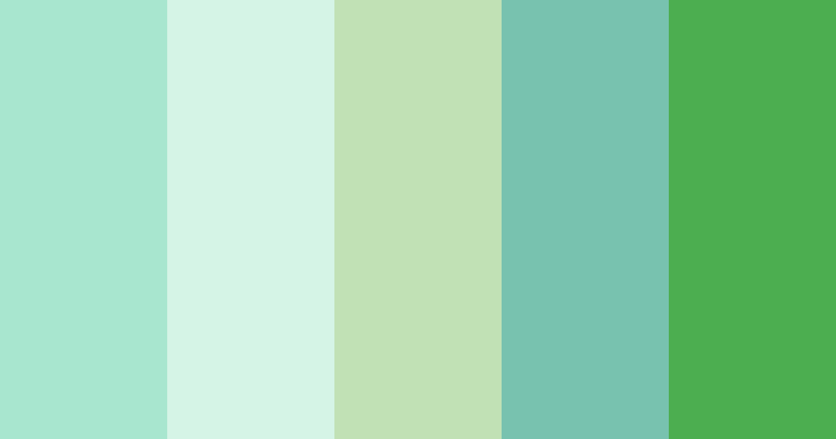 Download bright green shades color palette PNG image (landscape)