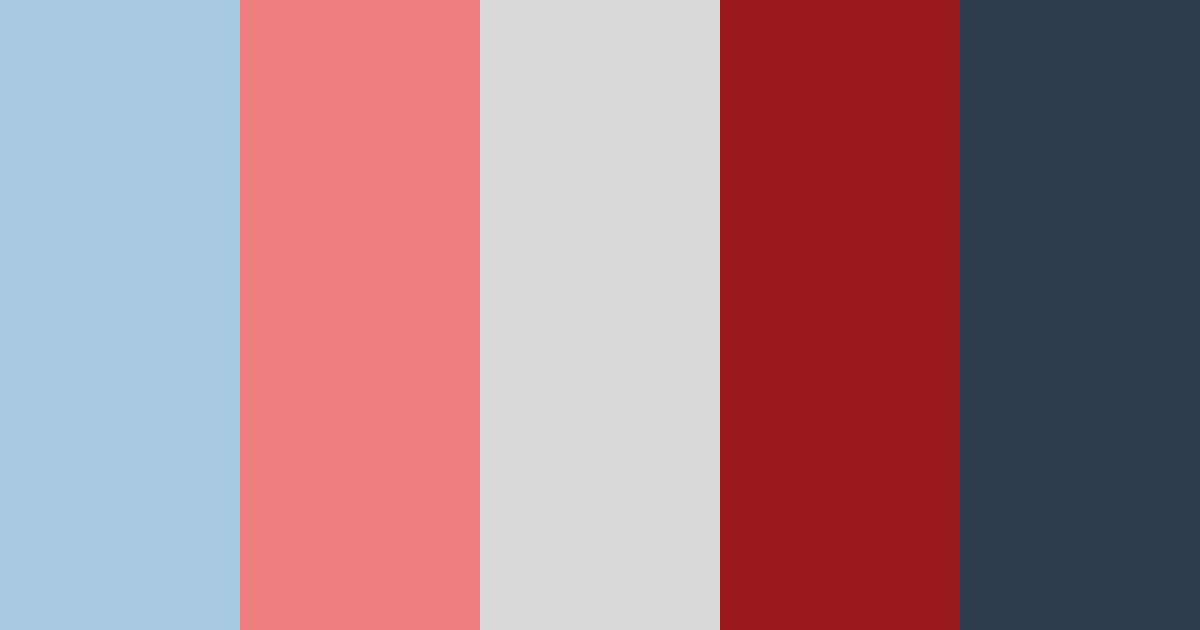 Shades of Blue and Red Color Palette - Hex Codes & PNG Download