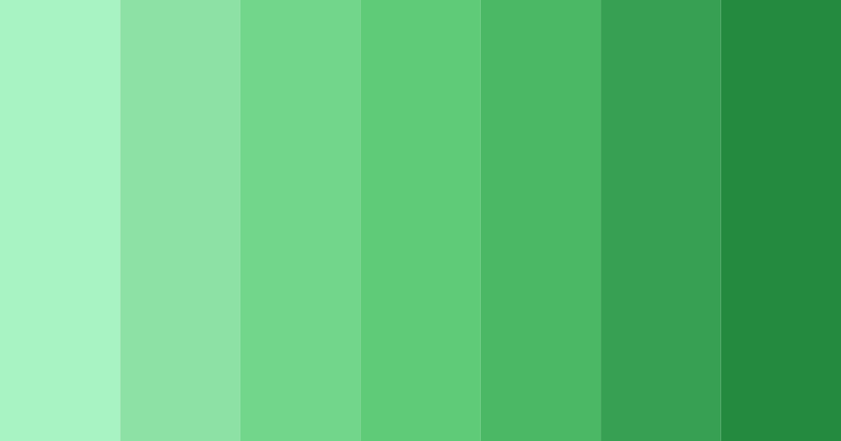 Download shades of green color palette PNG image (landscape)