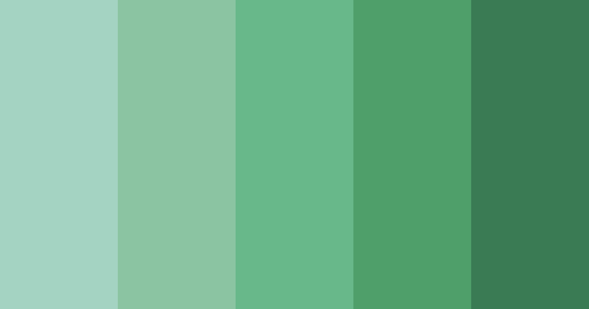 Download shades of green color palette PNG image (landscape)