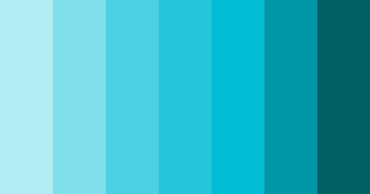 Download tropical teal dreams color palette PNG image (landscape)