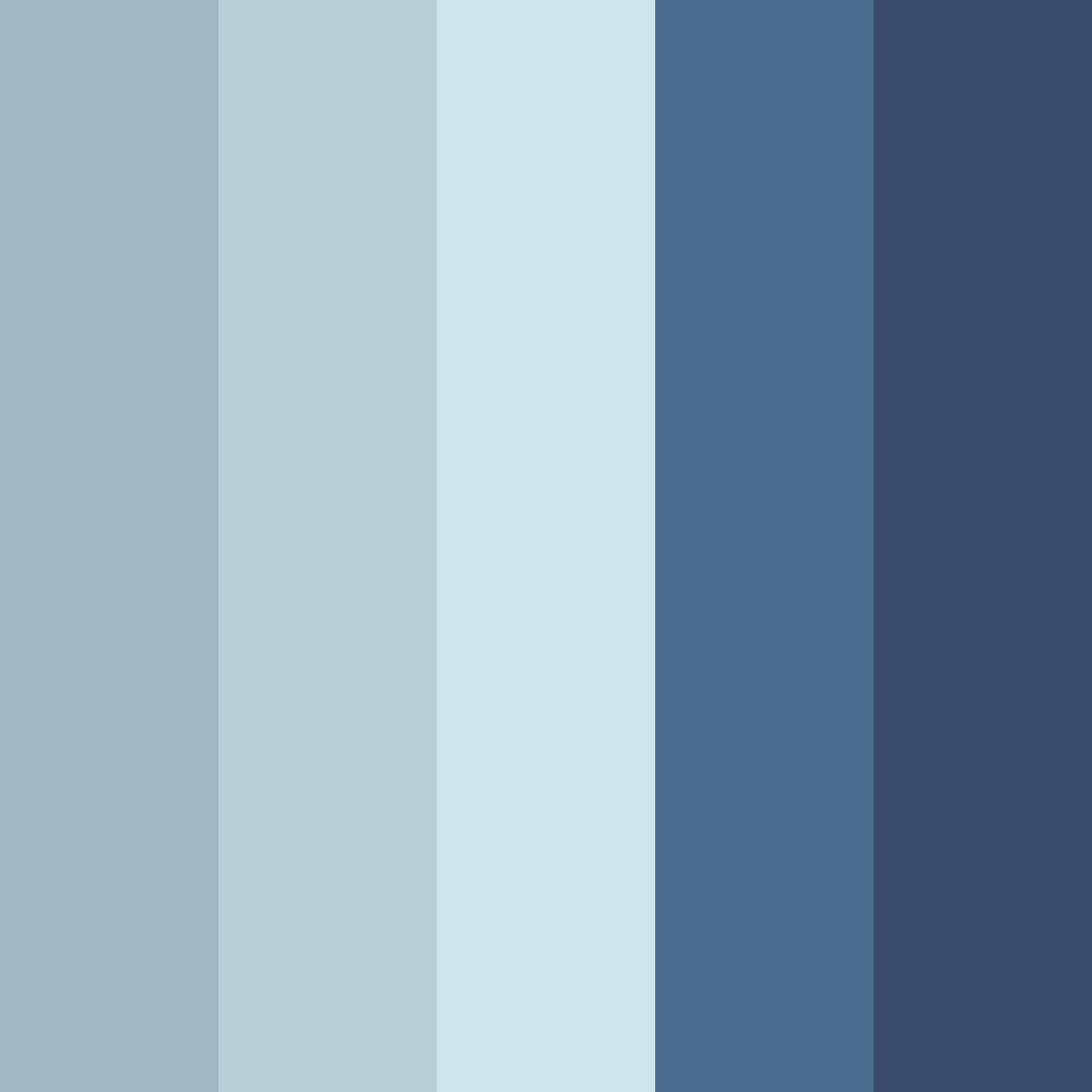 Download shades of blue color palette PNG image (square)