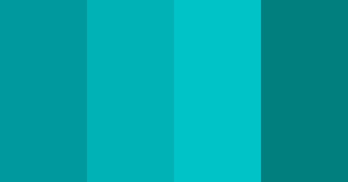 Teal Shades Color Palette - Hex Codes & PNG Download