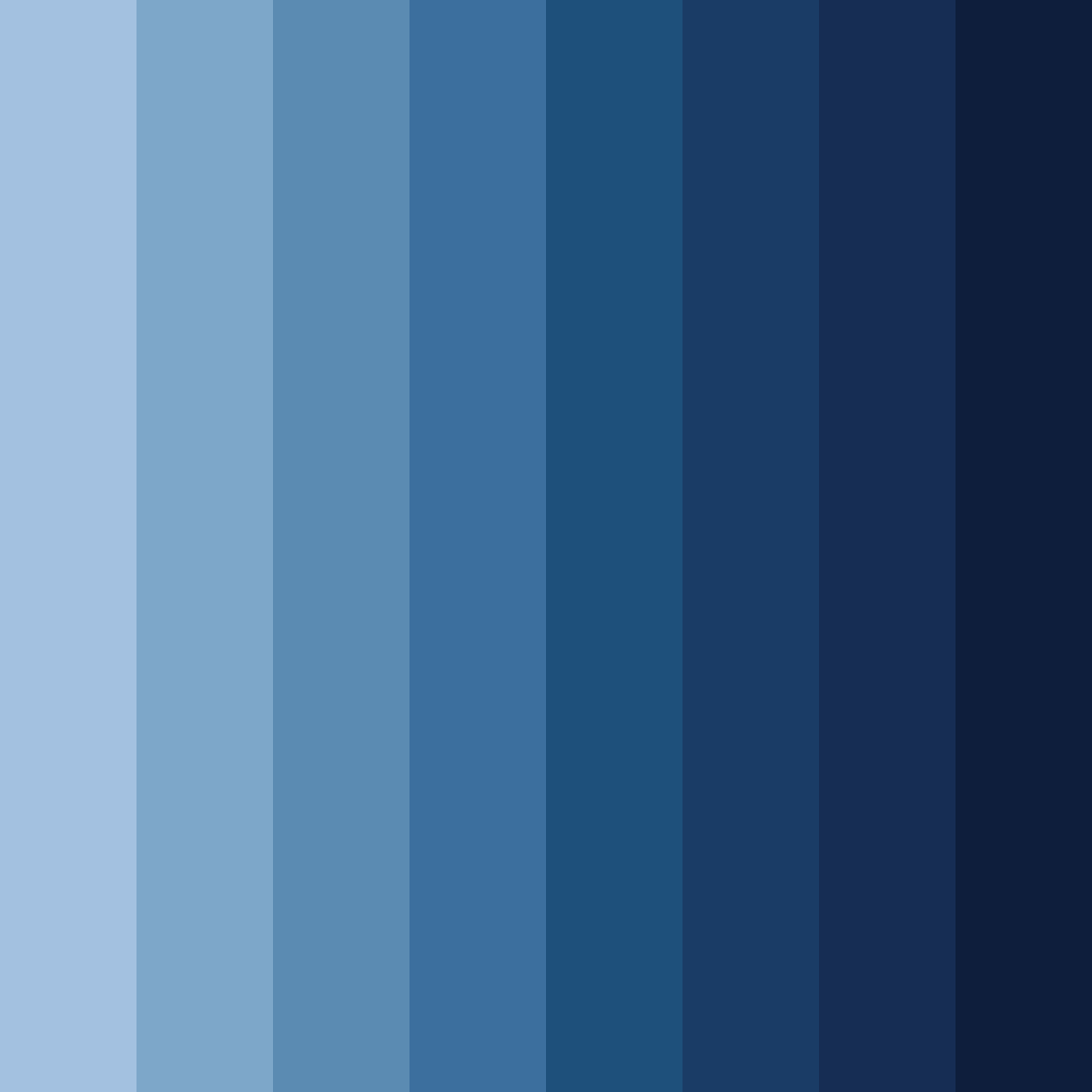 Download shades of blue color palette PNG image (square)