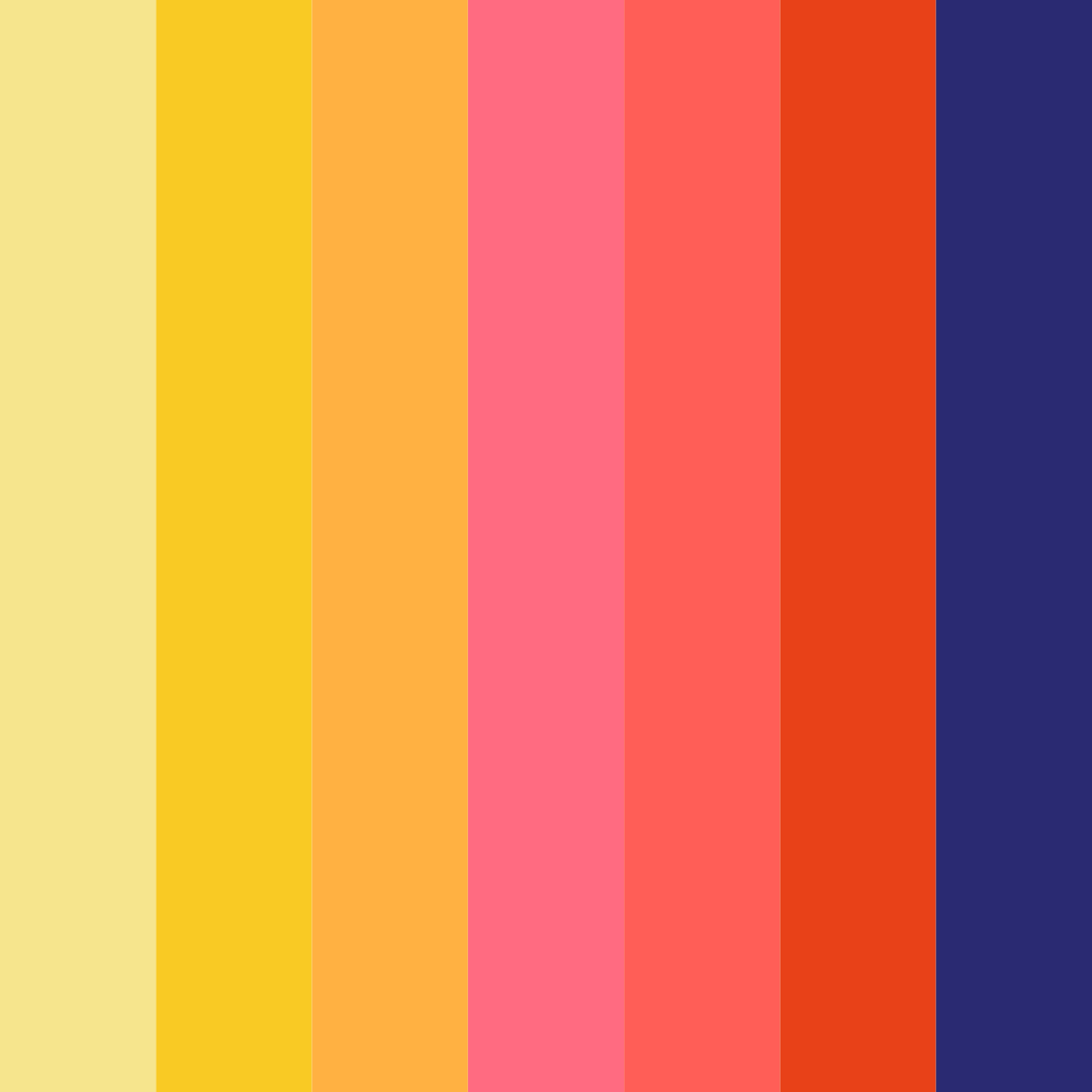 Download bright yellow red color palette PNG image (square)