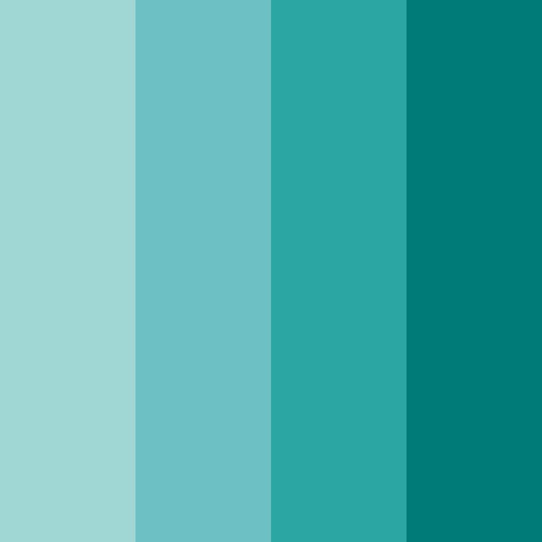 Download turquoise shades color palette PNG image (square)