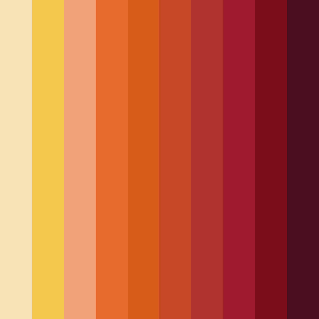 Download red sunset color palette PNG image (square)