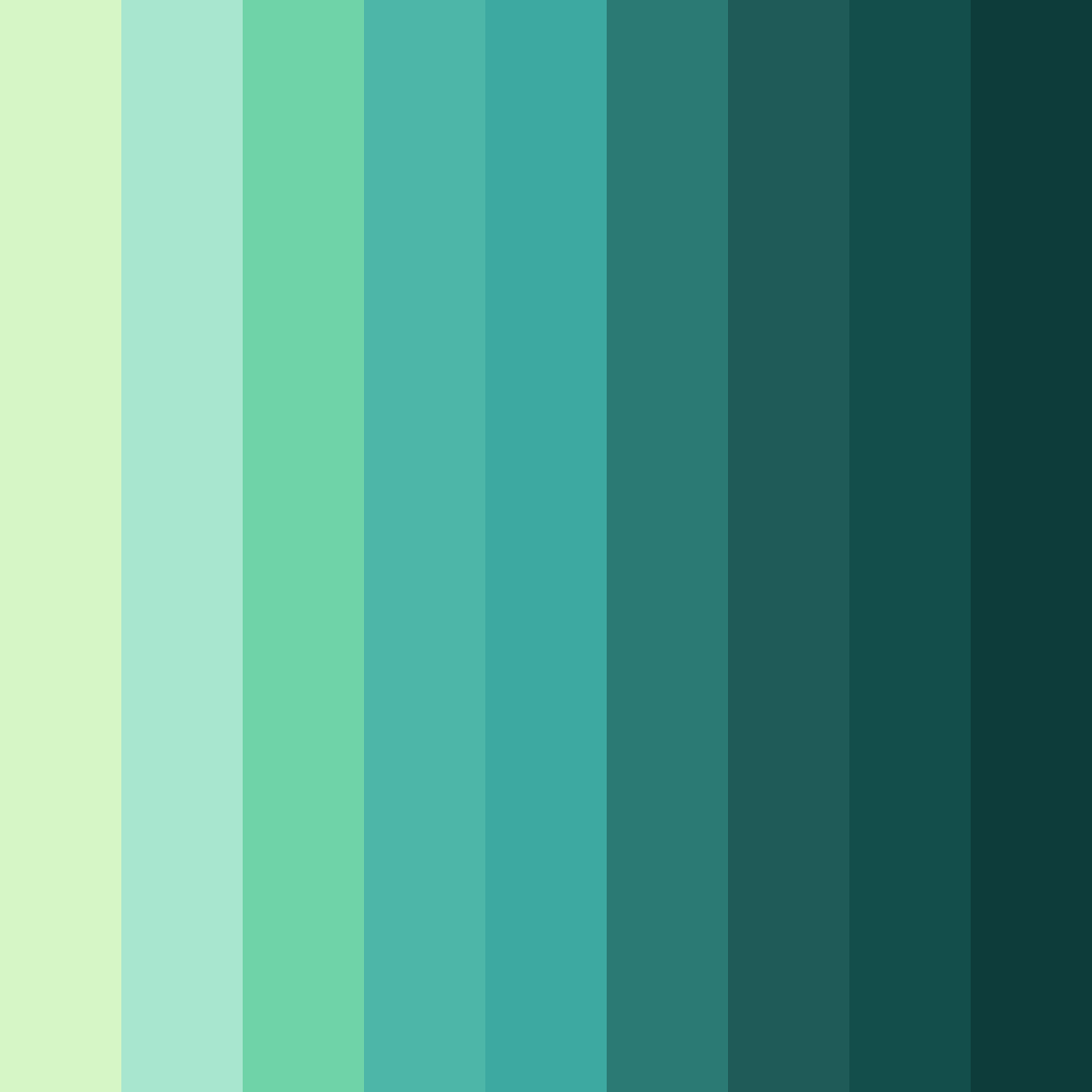 Download emerald serenity color palette PNG image (square)