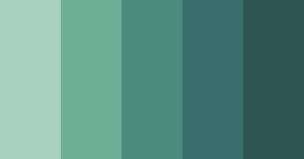 Download teal serenity color palette PNG image (landscape)