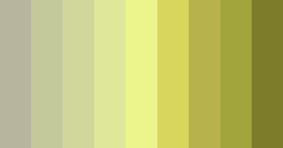 Download olive green shades color palette PNG image (landscape)