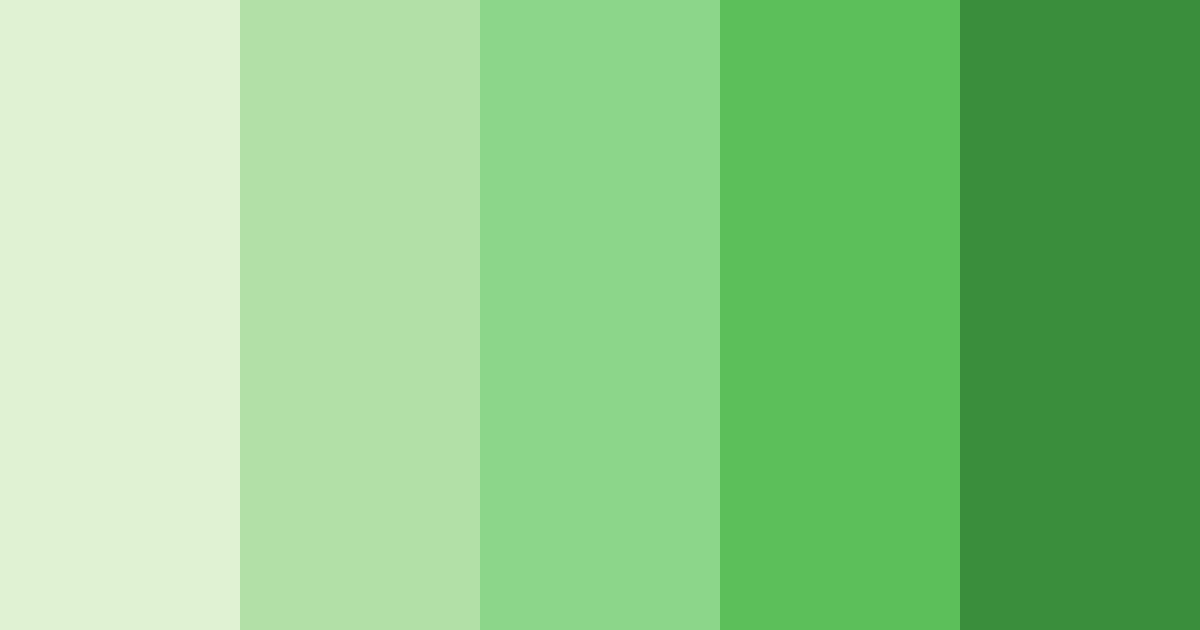 Download shades of green color palette PNG image (landscape)