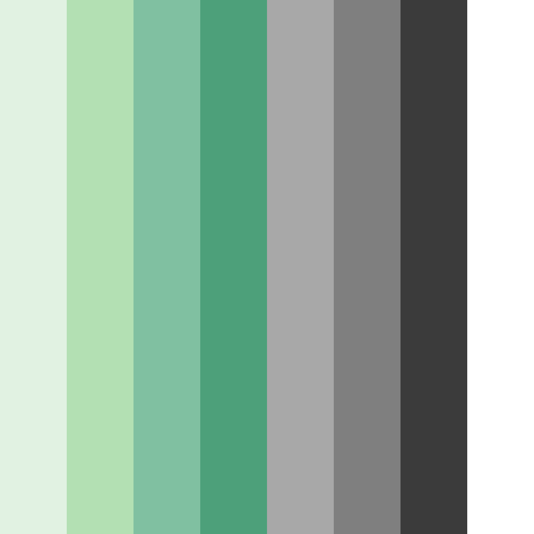 Download shades of green color palette PNG image (square)