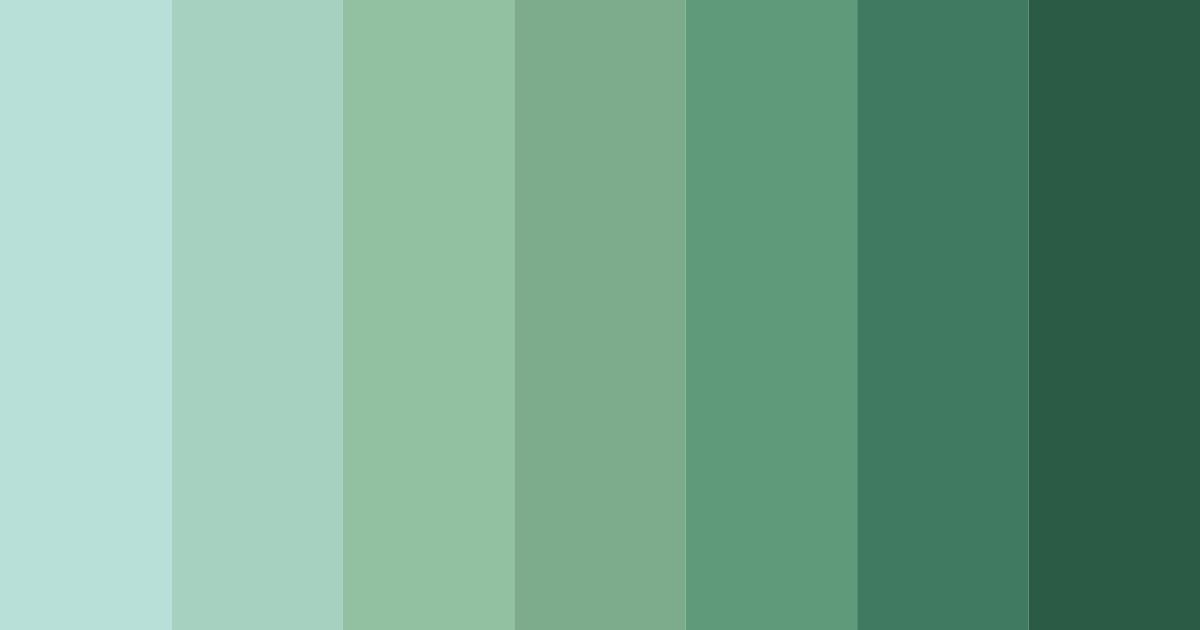 Download shades of teal color palette PNG image (landscape)