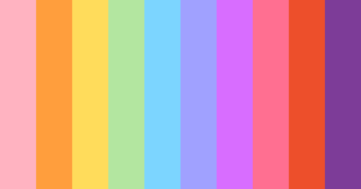 Download rainbow bliss color palette PNG image (landscape)