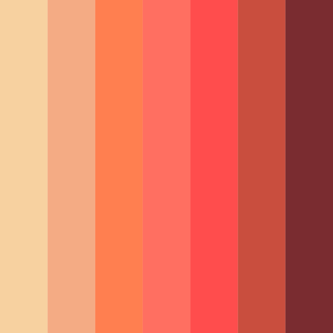 Download warm rainbow color palette PNG image (square)