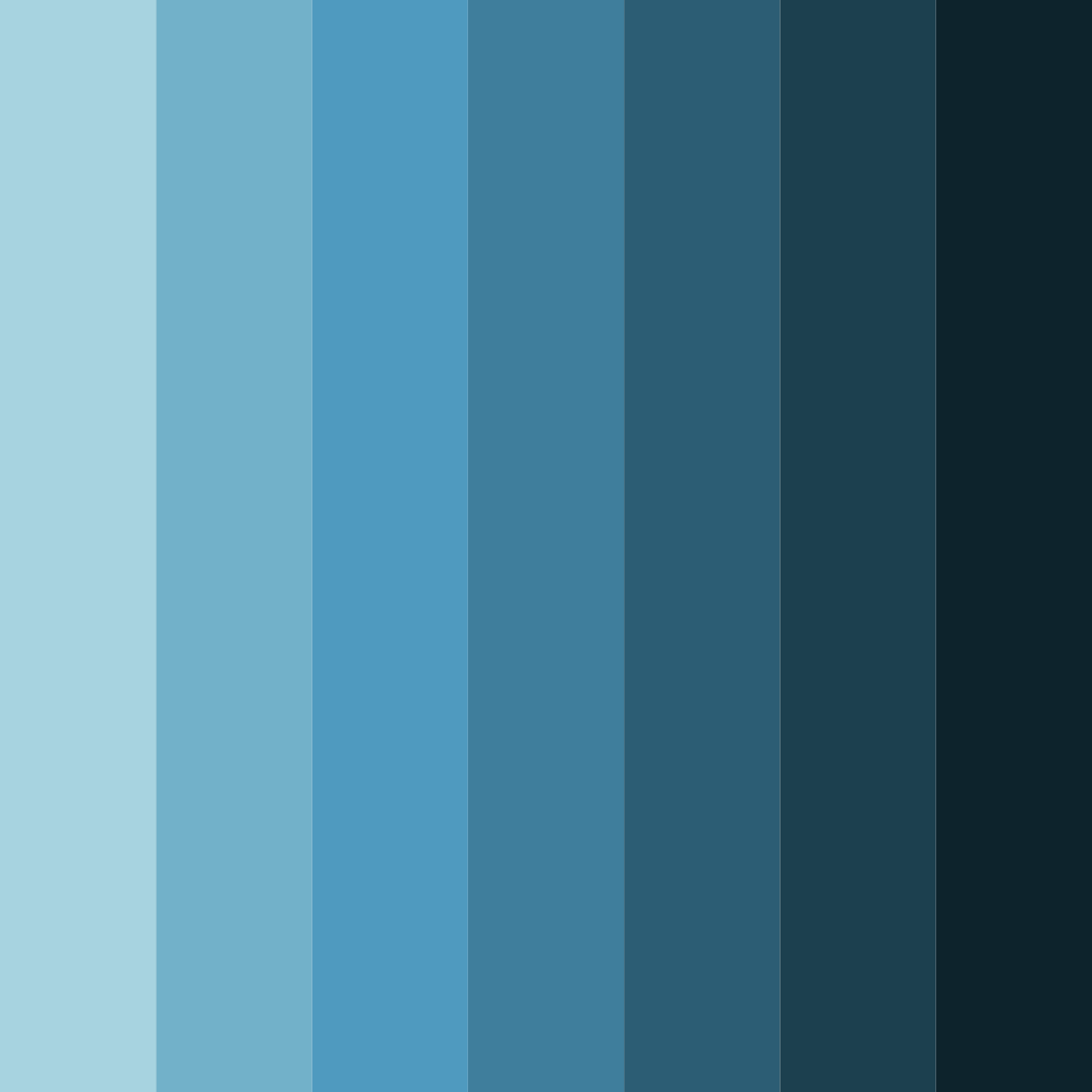 Download cool blue color palette PNG image (square)