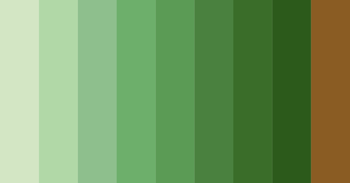 Download shades of green color palette PNG image (landscape)