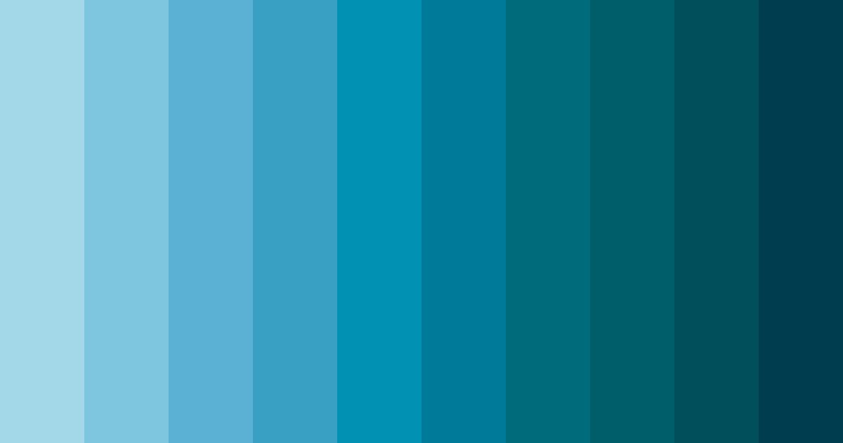 Download shades of azur blue color palette PNG image (landscape)